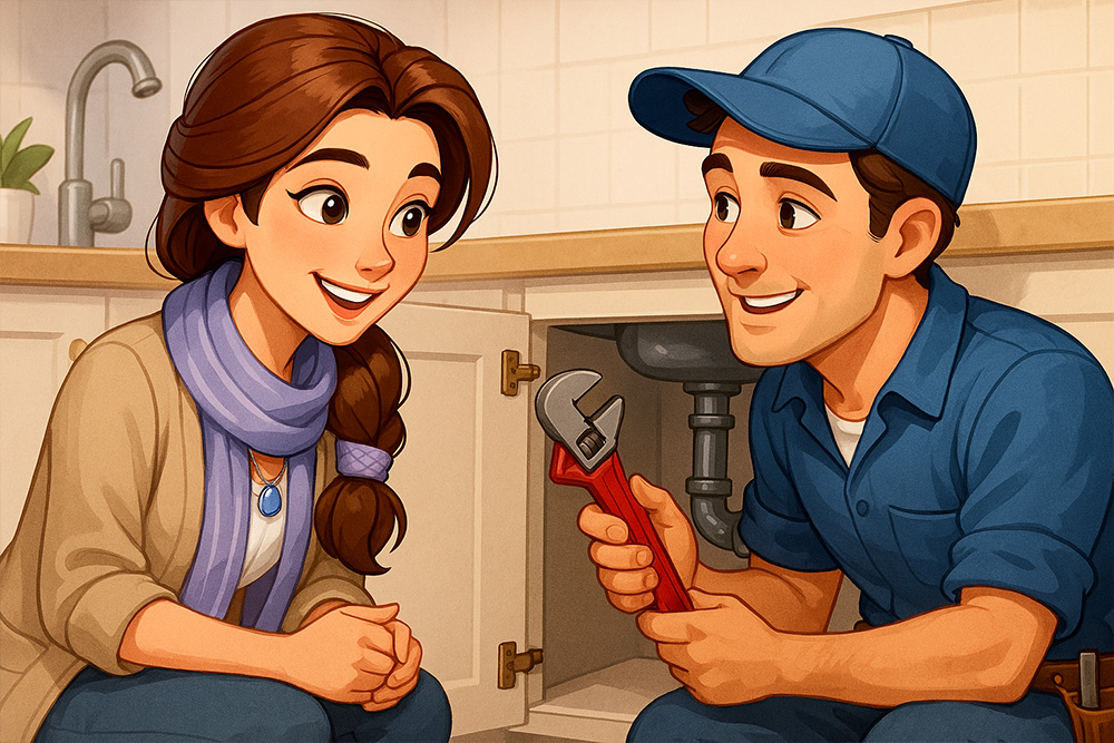 Avina avec un artisan